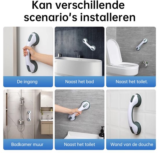 2-pack Veiligheidsgrepen met Zuignap - Douchegrepen Badkamer - Senioren & Gehandicapten - 30cm