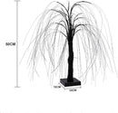 Stijlvolle LED Wilgenboom Lamp 50cm hoog met 7 modi-voor Woonkamer en Slaapkamer - Dual Power (USB & Batterij), Warm Wit Sfeerlicht, Energiezuinig & Veelzijdig Design-zwart