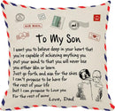TDR - Sierkussensloop - 45x45 cm  - leuk als cadeau voor vader naar zoon-  "To my son"