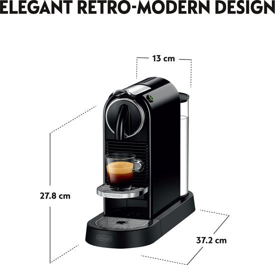 De'Longhi Nespresso Citiz EN167.B - Koffiecupmachine - Zwart