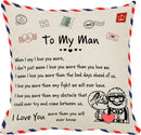 Sierkussensloop 45x45 cm - cadeau voor man - "To my man