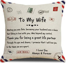TDR -Sierkussensloop- 45x45 cm  - leuk als cadeau voor vrouw -  "To my wife"