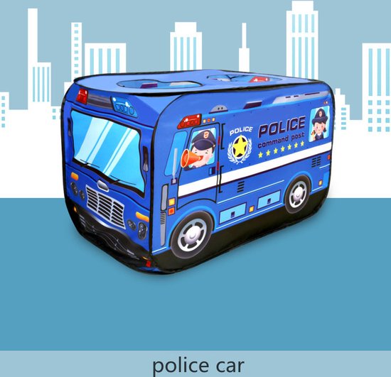 TDR-Kinder auto tent -speelhuistent- opvouwbare tent - Politiewagen 112*70*75CM