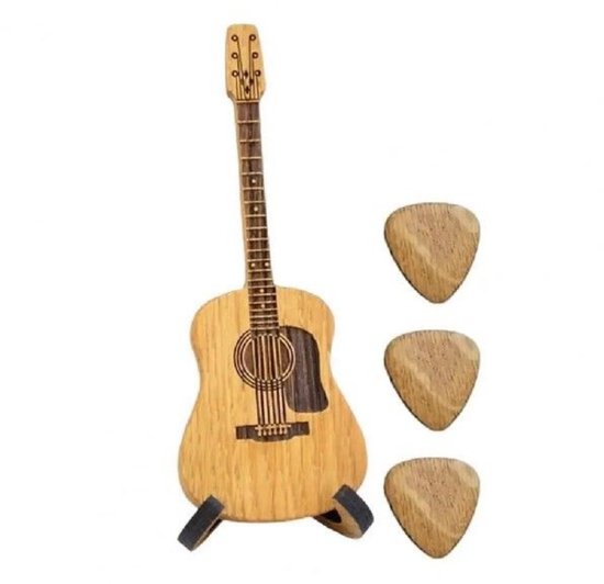 Houten Gitaar Plectrumdoos – Uniek Cadeau voor Gitaristen –
