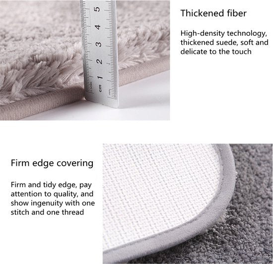 TDR-60x90cm Pluche Vloermat-kamermat-Tapijt-Antislip- Donkergrijs