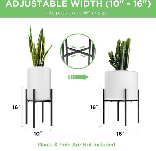 Verstelbaar Plantenrek 24-36 cm - Duurzaam Zwart