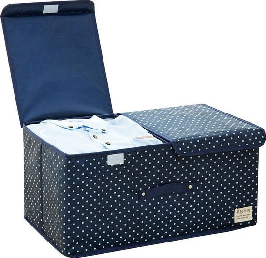 TDR-2 Stuks Opbergdoos voor kleding - 50x30x25cm - Marineblauw ( 2 Stuks )