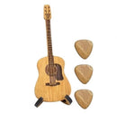 Houten Gitaar Plectrumdoos – Uniek Cadeau voor Gitaristen – Gitaarvormig Bewaardoosje – 12cm – Houtkleur