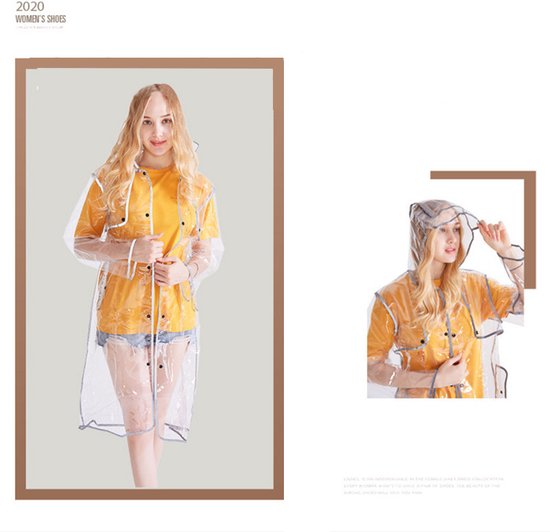 TDR-Transparante regenjas met reflecterende rand- One size