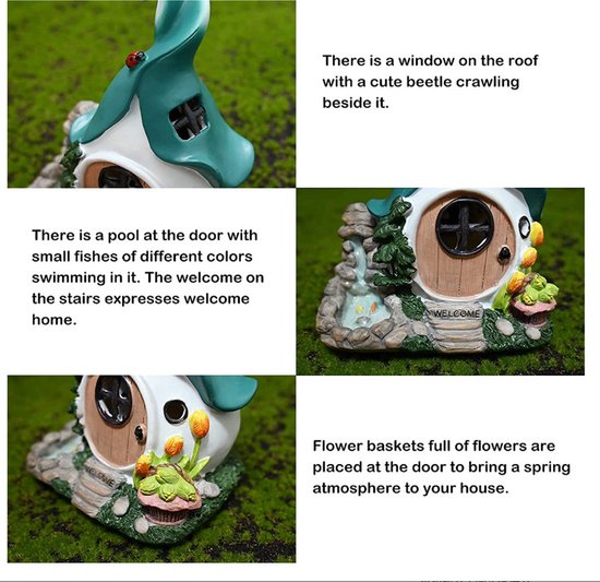 5-delige Zonne-energie Feeëntuin Huisset - Tuindecoratie