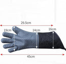 1 stuk Verlengde Siliconen Ovenwant - Ovenhandschoenen - BBQ handschoen - 2 Stuks Hittebestendige Ovenwanten - Extra Lang voor Polsbescherming- Grijs