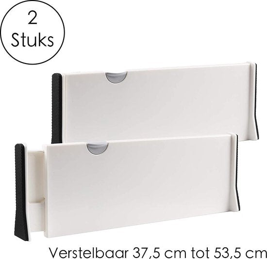 Lade Organizer - Kunststof - Wit - Verstelbaar 37,5 cm - 53,5 cm