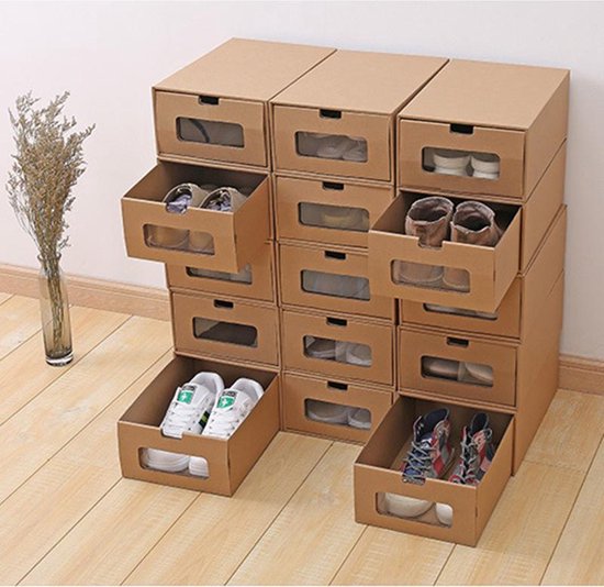 5 Stuks Kartonnen schoenen opbergdoos - vouwbaar - 35cmx23.5