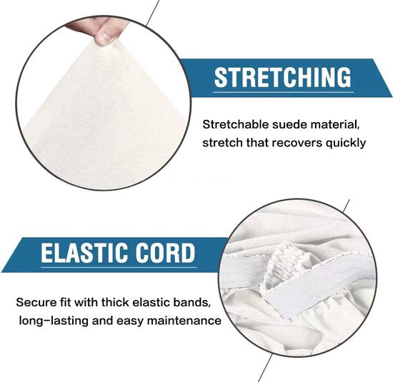 2 Stuks Waterdichte Stoelhoezen - Eetkamerstoel hoes - Stretch Materiaal - Universele Stoelhoezen -grijswit