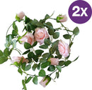 Klimop Slinger met Rozen - 2 Stuks, 2m - Roze Decoratie