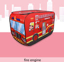 TDR Kinder Auto Tent Brandweerwagen - Opvouwbaar 112x70x75CM