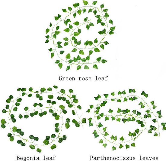 24 stuks*2 meter Klimop Slinger - Backdrop Decoratie Plant voor Huis en Tuin-Kunst Hangplant- Scindapsus Pictus-Drakenklimop Kunstplanten voor Binnen en Buiten