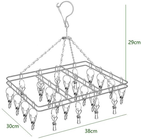RVS droogcarrousel 20 knijpers - kleding & accessoires