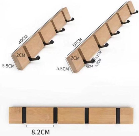 Wandkapstok met 5 Haken-Wand gemonteerde Kapstok-Kleren Opkn