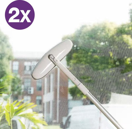 2x Telescoop Schermreinigingsborstel voor stof en dierenhaar