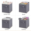 6 Opbergdozen voor Kleding en Speelgoed - Grijs - 33x33x33CM