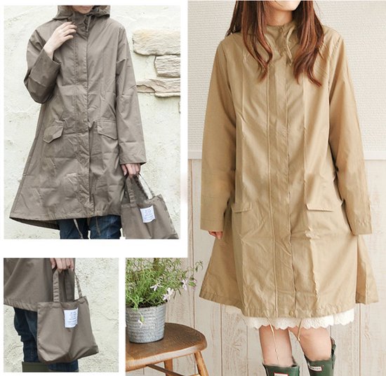 Opvouwbare waterdichte regenjas met draagtas - Kaki