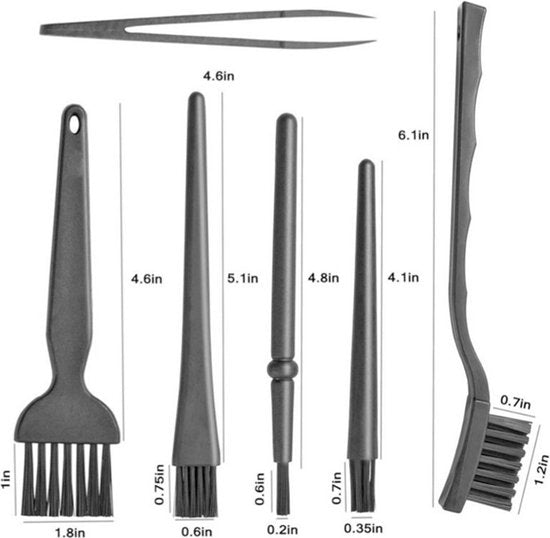 TDR-6 delige-Antistatische Borstels Set -Multifunctionele Toetsenbord Cleaner