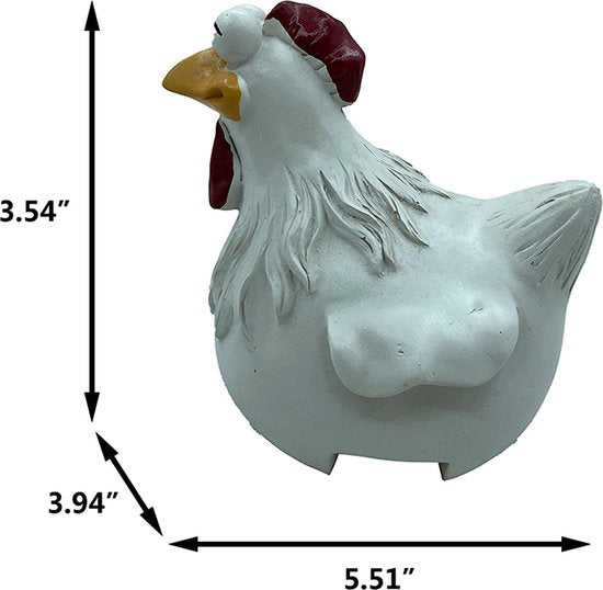 3-delige tuindecoratie kippen-Creëer een levendige sfeer in je tuin - Duurzaam, Levendig en Veelzijdig 12*12*14CM