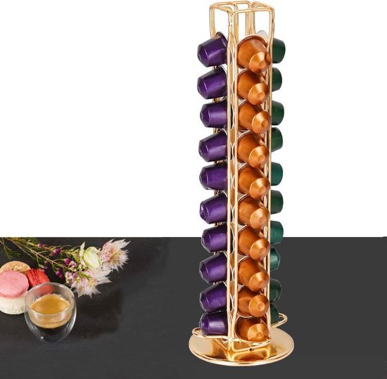 TDR-Draaibare capsulehouder - Geschikt voor Nespresso en compatible Capsules - 40 stuks -goud