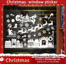 Kerst Raamstickers met Kerstdorp en Winterse Figuren - Herbr