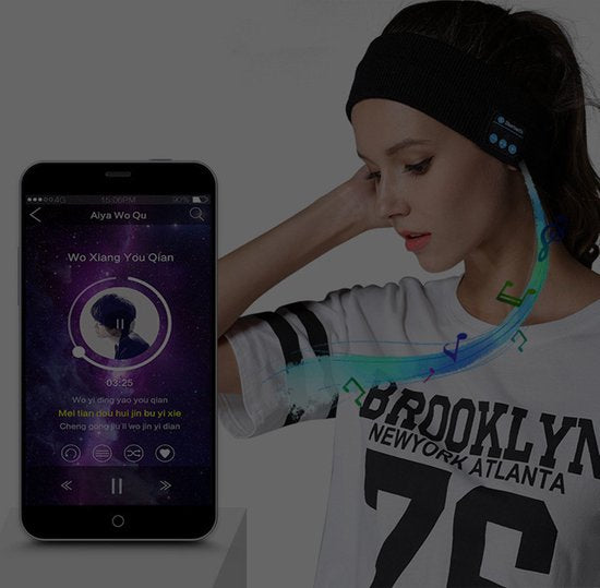 Bluetooth Sport Hoofdband met Afneembare Speakers, Oplaadbaa