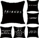 6 stuks Sierkussenslopen-Thema: Friends-Gezellige Toevoeging voor Jouw Ruimte-zwart 45x45CM