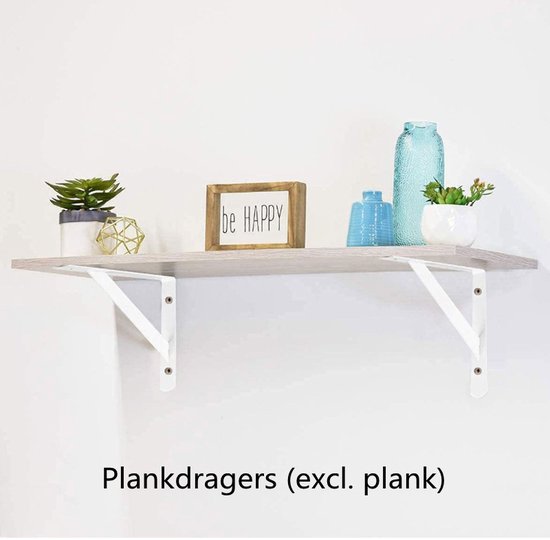 4 Plankdragers voor Stabiele Wandplanken - Wit