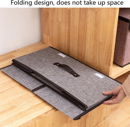 2 Stuks opvouwbare opbergbox - 2 vakken (midden stuk is verwijderbaar) - Stevig duurvast materiaal - 50 * 30 * 25cm - grijs