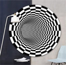 TDR - Gedrukt 3D visueel whirlpooltapijt zwart en wit 100 * 100cm
