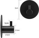 4x Zelfklevende Handdoekhaakjes Zwart - Modern Aluminium