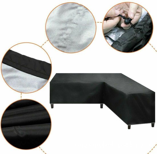 Premium Waterdichte Hoekbankhoes - 210D Oxford Stof, UV-bestendig, Sneeuw- en Winddicht - Geschikt voor Buitenmeubilair - 222 x 286 x 82 cm