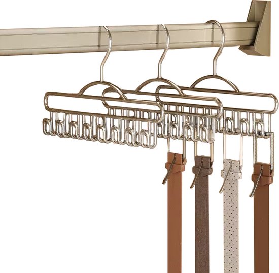3x Ruimtebesparende Roestvrijstalen Kledinghangers met 8 Hak