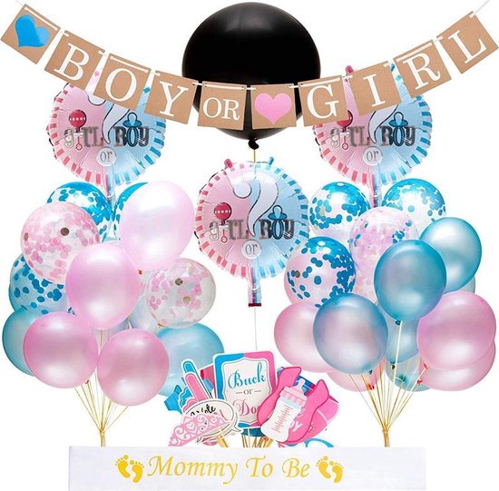 64 delig gender reveal party set - baby shower - gendershower reveal part - boy or girl