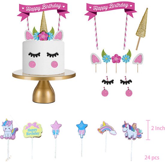 49-delig Eenhoorn Verjaardagset - Feestdecoratie