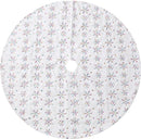 Elegante Kerstboomrok - 122 cm - Wit met Kleurrijke Sneeuwvl