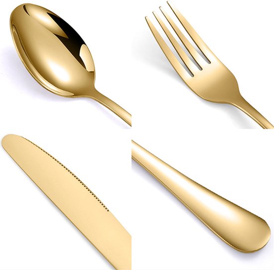 36 Delig RVS Bestekset-Stijlvol en tijdloos design -goud