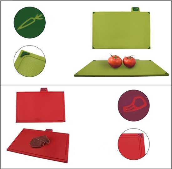 Snijplanken set - inclusief houder - 4 Snijplanken - Antibacterieel - Antislip