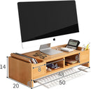 TDR-Monitorstandaard - Beeldscherm verhoger -Bureau organizer 50X20X14CM- Draagvermogen van 30 kilo-esdoornhout kleur