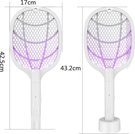 2 in 1 Elektrisch Oplaadbare vliegen / muggenmepper - UV-lamp - USB Oplaadbaar-hoogte 43.2cm