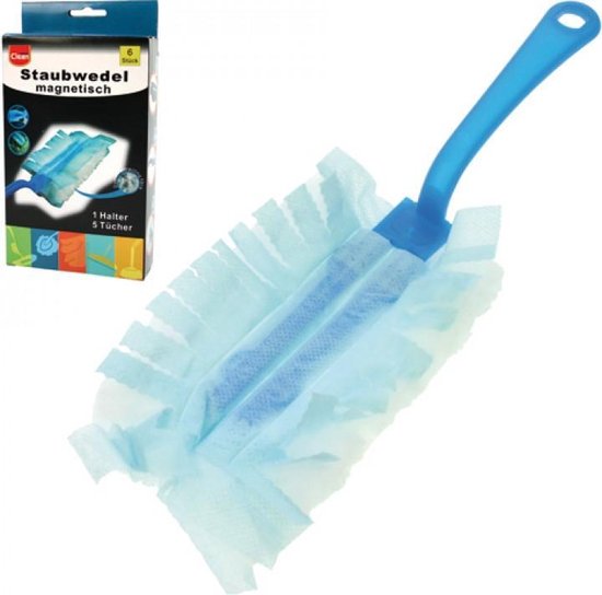 CLEAN Magnetische Stofdoek Set - 6-delig met 1 Halter en 5 Doeken voor Eenvoudig en Effectief Stofvangen