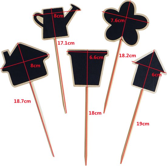 10 Stuks Creatieve Mini Zwarte Borden - Plantenstekers Planten Labelen- Decoratieve Tuinlabels voor Planten en Kruiden