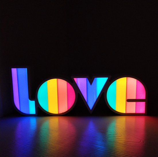 LED LOVE letterlamp - USB/batterij, kleurrijk
