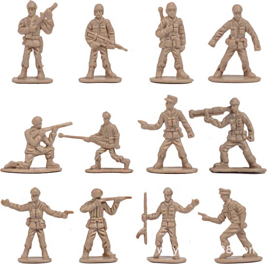 360-delige leger speelgoed set - Mini Soldaat Actiefiguren speelset met 12 verschillende poses, Simulatie Oorlogsscène speelgoed voor kindergeschenken.
