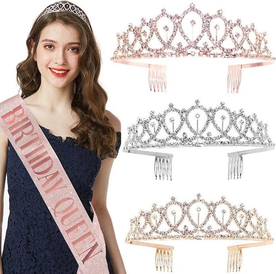 TDR - Verjaardag Sjerp en Tiara - Met text "Birthday  Girl "  rose goud